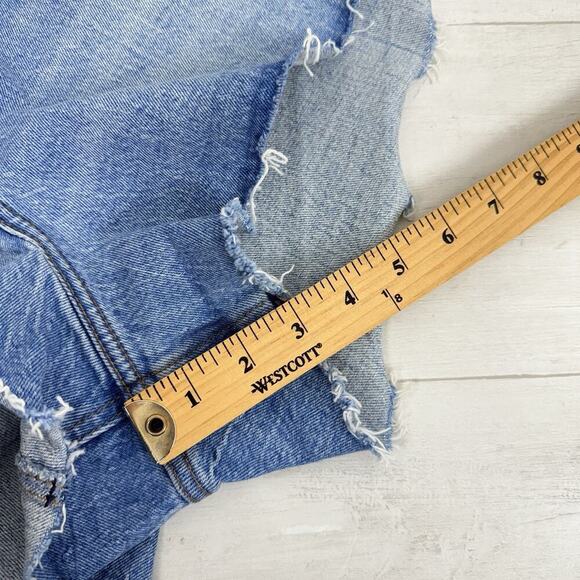 Abercrombie & Fitch The Mom Short Size 35 / 20 High Rise Curve Love Light Wash - Picture 12 of 14